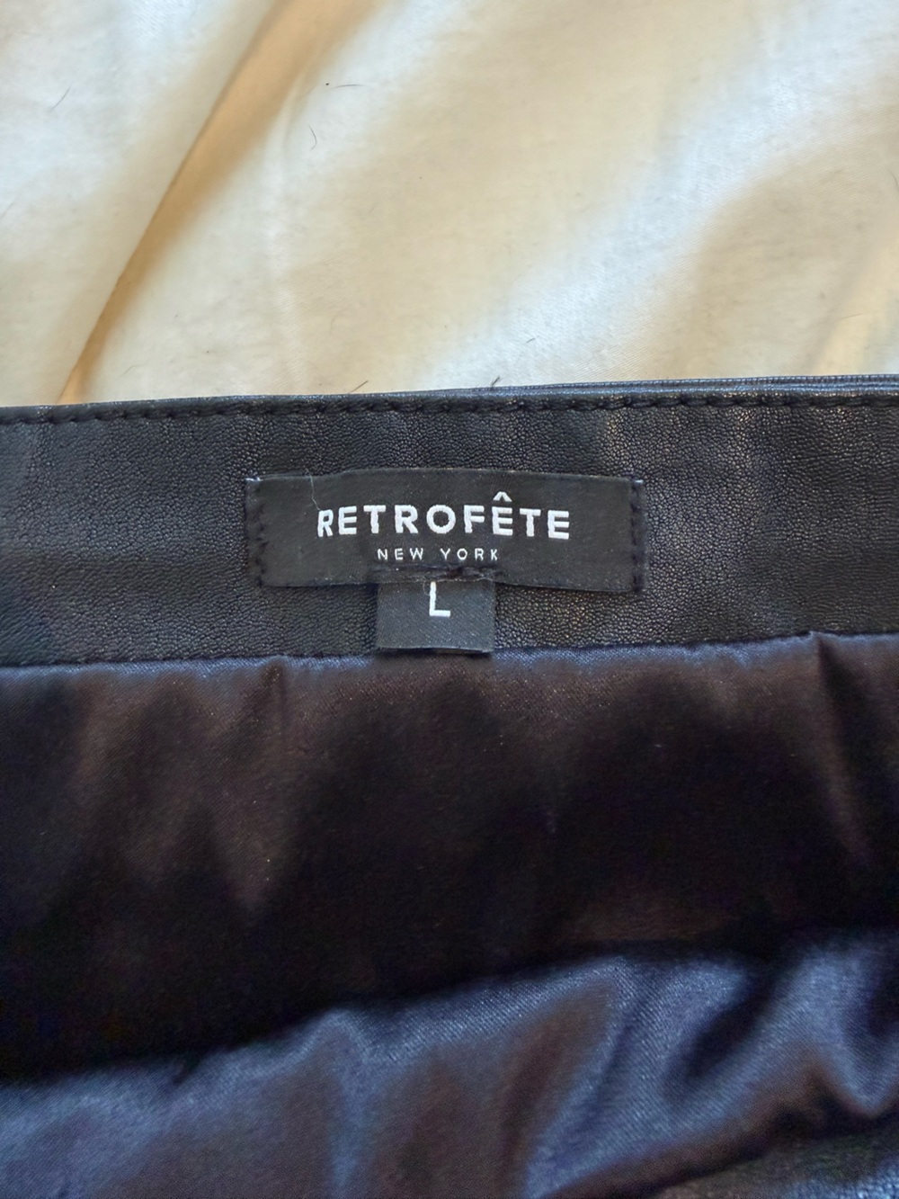 Retrofete Ivory Multi-Buckle Black Leather Skirt - Picture 7 of 7